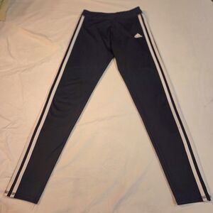 adidas Black Leggings with White Side Stripes